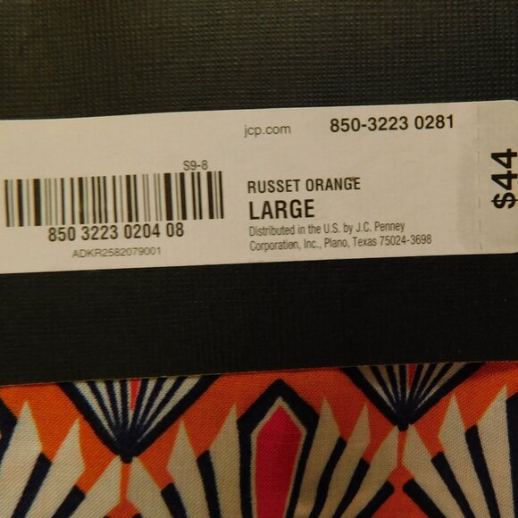 STYLUS Womens Blouse 3/4 Sleeve High Low Hem Orange Tunic Boho Large - Picture 5 of 8